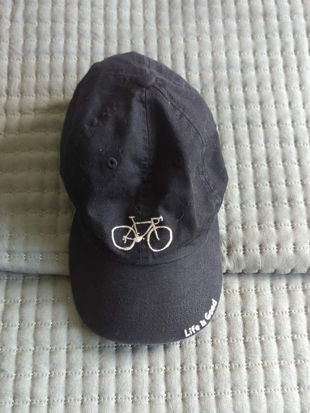 Life Is Good Black Cap with White Script